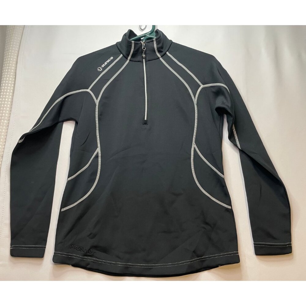 Sunice Intel 1/4 zip sweater mens medium super lite FX sport long sleeve black